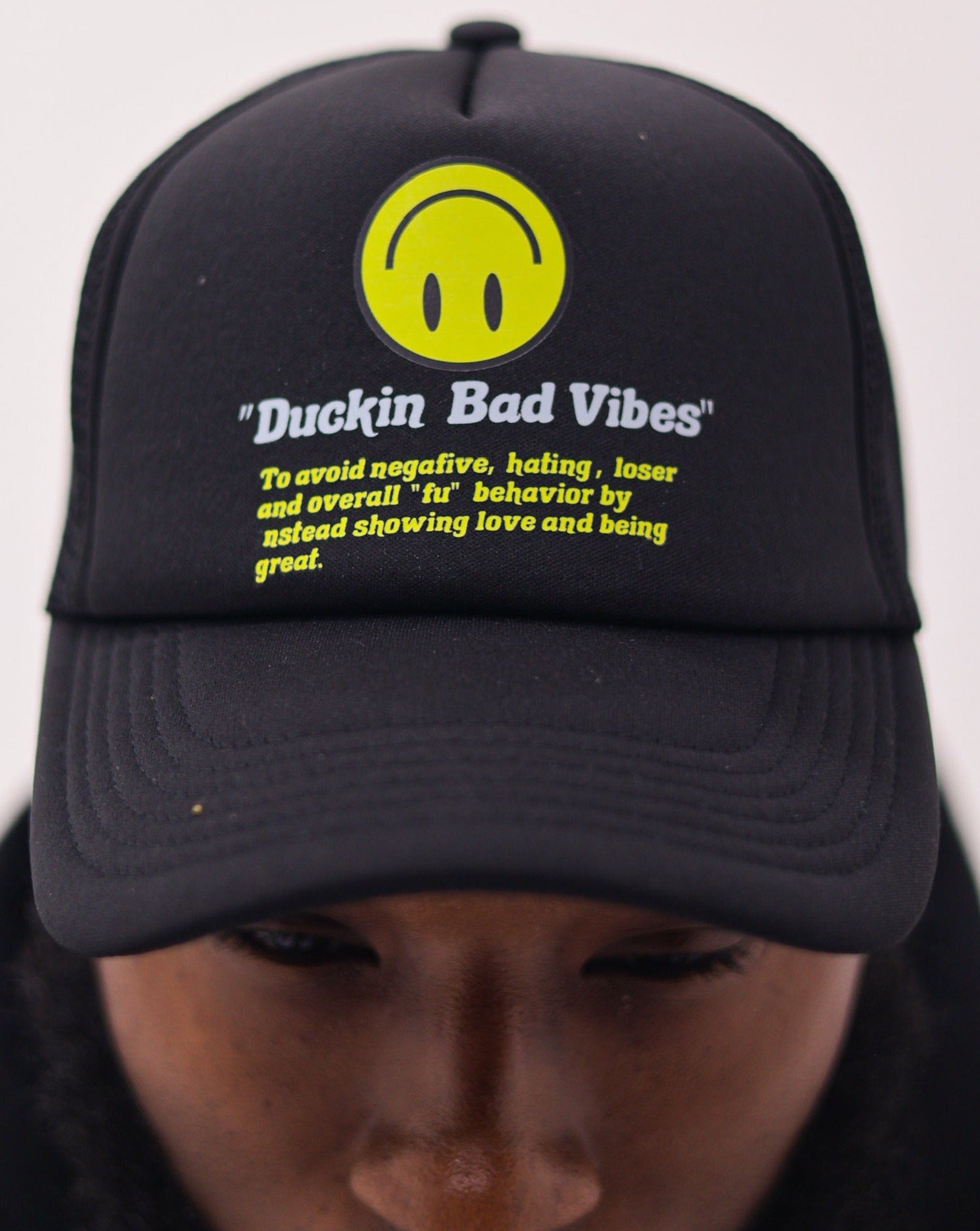 DUCKIN’ BAD VIBES TRUCKER ( SMILEY)