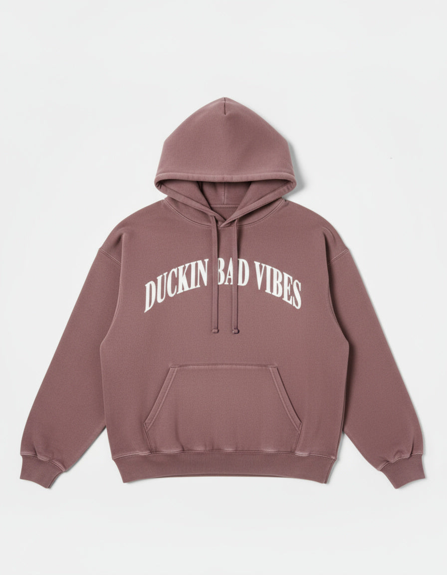 DUCKIN BAD VIBES ARCH HOODIE (MAUVE)