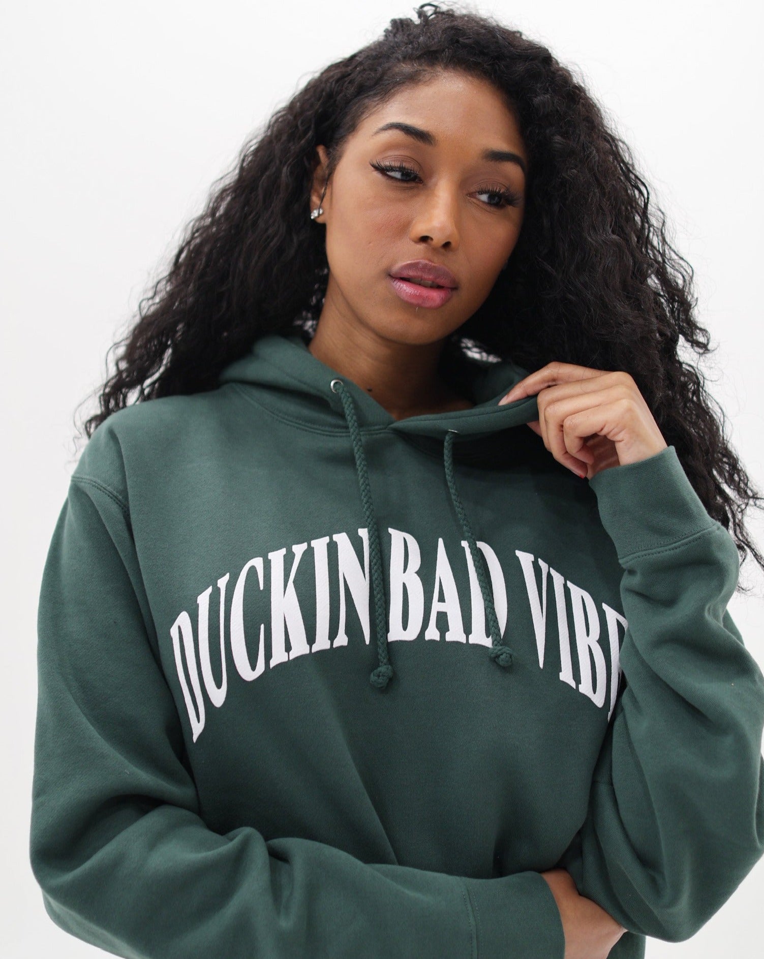 DUCKIN BAD VIBES ARCH HOODIE (GREEN)