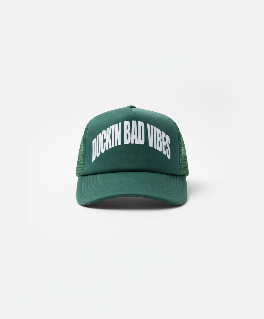 DUCKIN BAD VIBES ARCH TRUCKER HAT