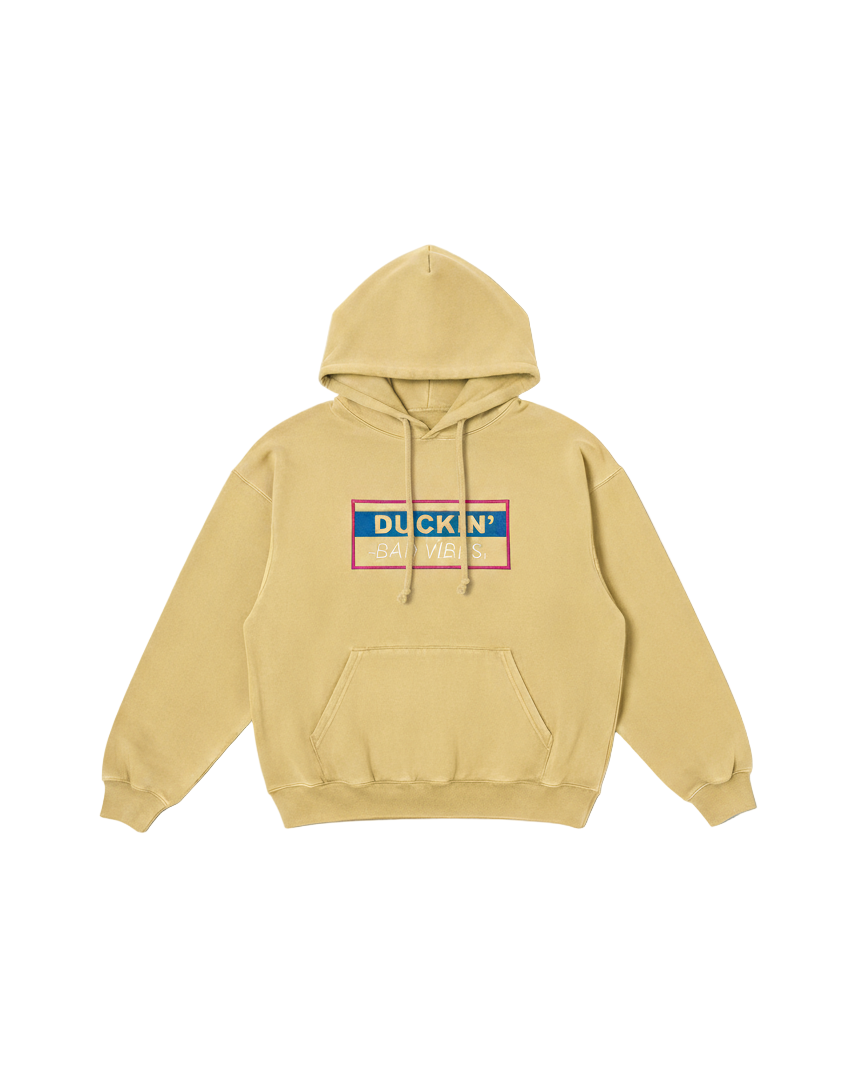 DUCKIN BAD VIBES PREMIUM EMBROIDERED HOODIE (YELLOW)