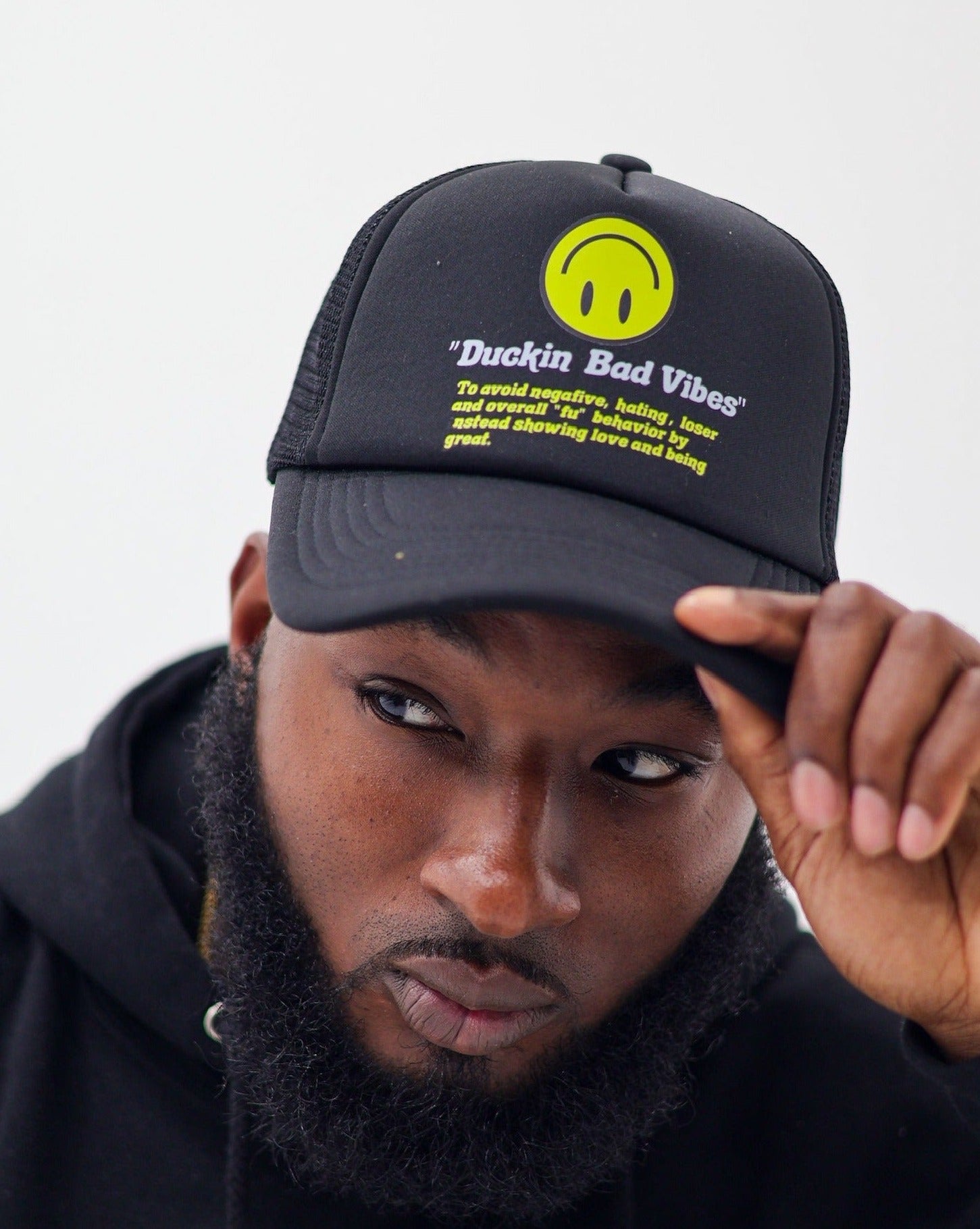 DUCKIN’ BAD VIBES TRUCKER ( SMILEY)