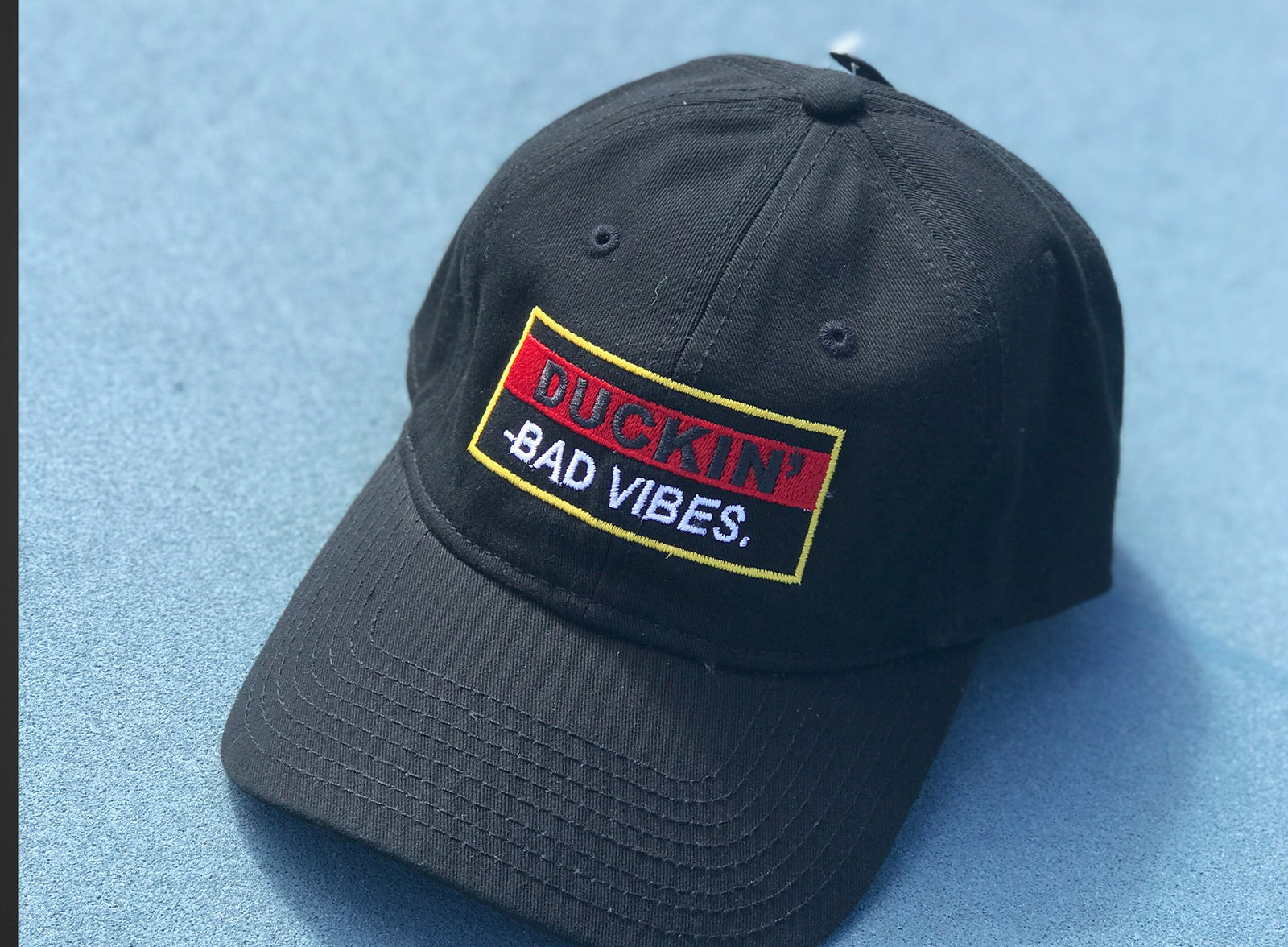 DUCKIN' BAD VIBES EMBROIDERED HAT (BLACK)